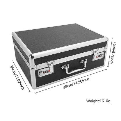 Top Black Aluminum Hard Suitcase Barber Tool Salon Hairdressing Accessories With Password Atorage Case Carrying Travel Box
