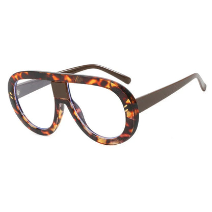 Luxury Myopia Glasses Men Women Anti Blue Light Nearsighted Eyeglasses Student Trendy Oversized Pilot Glasses Frame