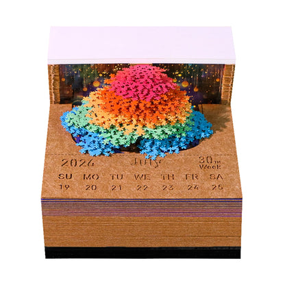 2026 3D Calendar Memo Pad Led Time Piece Calendar Tree of Chakra Desk Calendar Paper Carving Sticky Calendar For Christmas Gifts