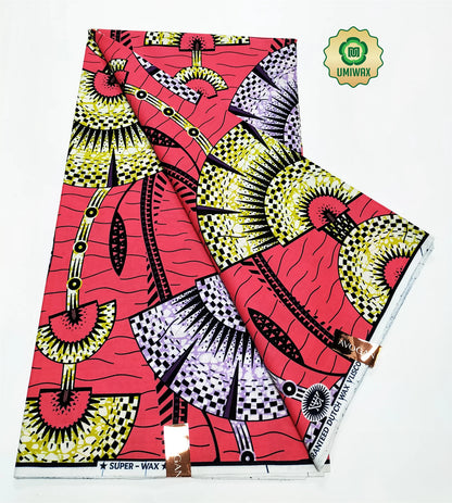 2025 Newest Veritable Original Super-W Guaranteed Dutch Hollandais Pagne Real Wax Print Fabric African Dress 100% Cotton 6 yard
