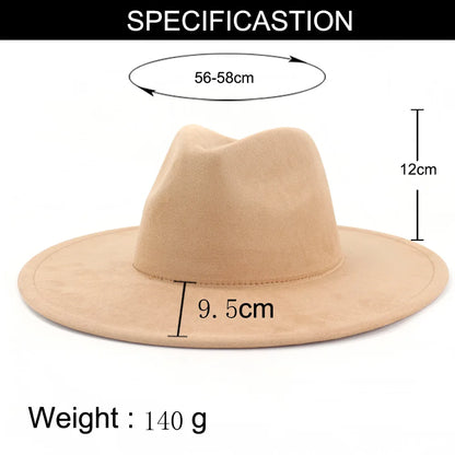 Suede Fedora Multicolor Heart-shaped Top 9.5cm Brim Men and Women Jazz Hat Panama Hat