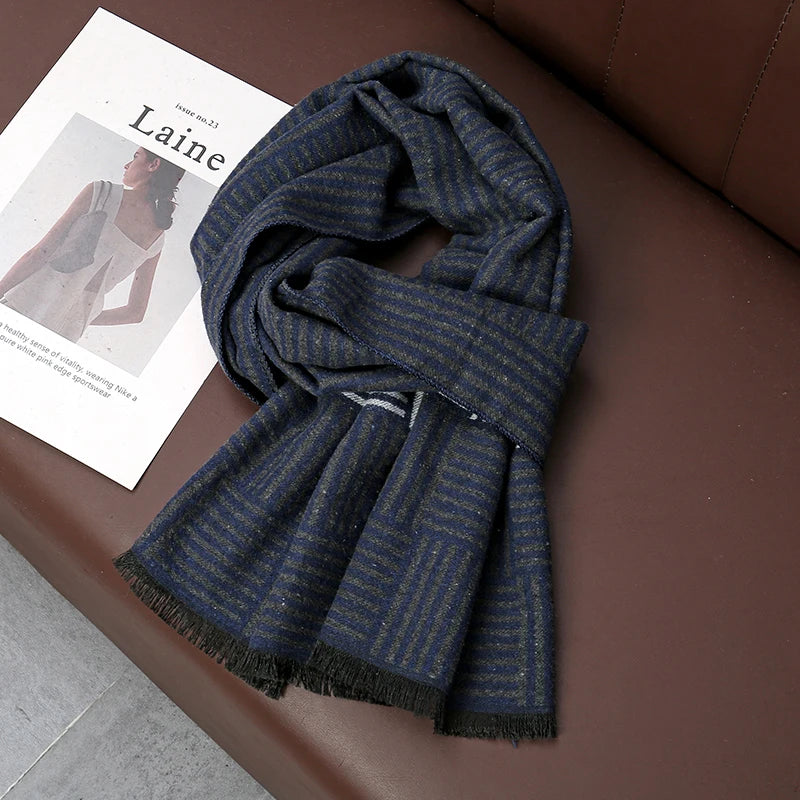 Fashion Scarves Man Autumn Winter Thick Warm Cashmere Business Long Wraps Boy Classic Shawl muffler
