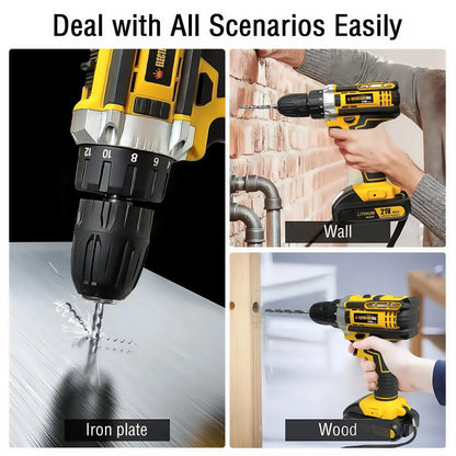 Lithium battery-powered screwdriver, electric screwdriver, electric hand drill, electric impact drill, combo set, home DIY kit