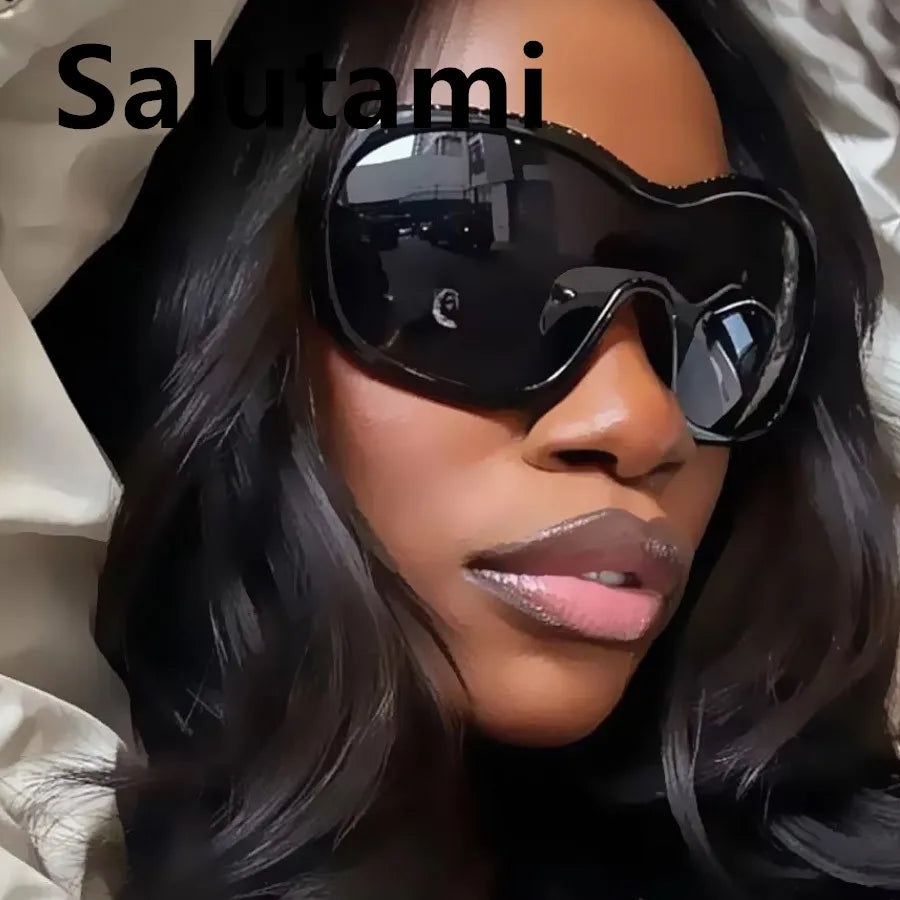 vintae one piece oversized shield sunglasses women new fashion red black gradient sexy sun glasses ladies trendy y2k shades