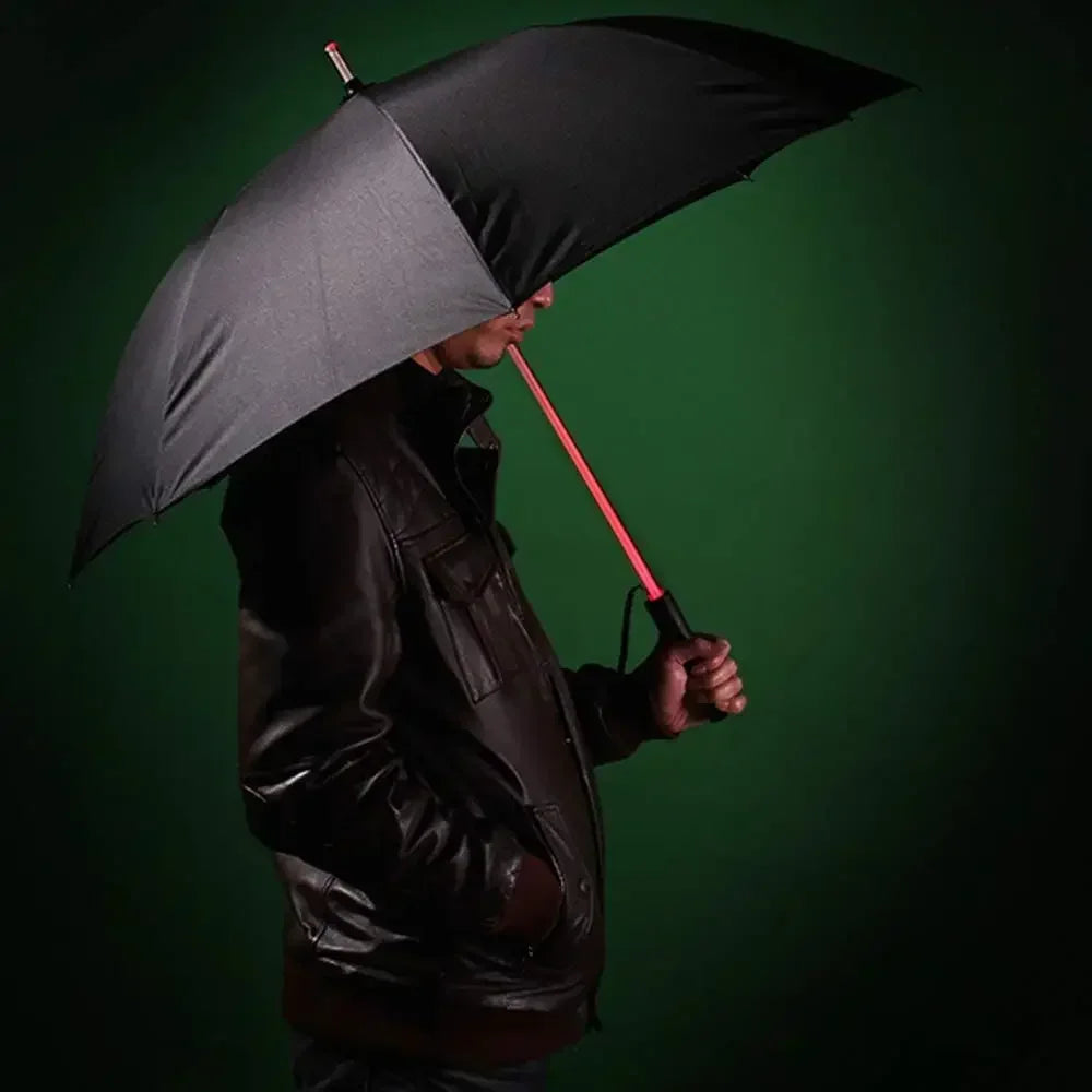 LED Light Up Umbrellas with Flashlight Handle, Clear, Black, Gray, Red