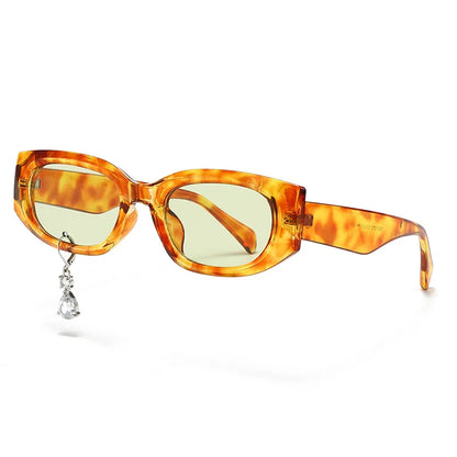 Pearl Diamond  DIY Tear Sunglasses for Women Small Frame Cat Eye Fashion Forward Mermaid Tear Aviator Eyewear