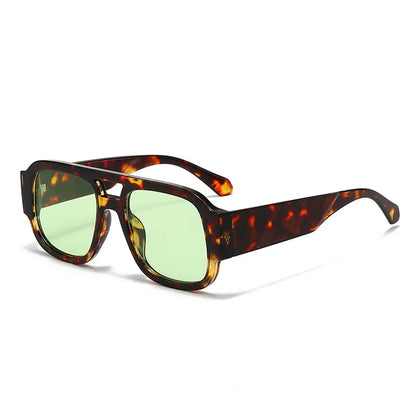 1-piece retro double-bridge fashion glasses, unisex, suitable for daily wear