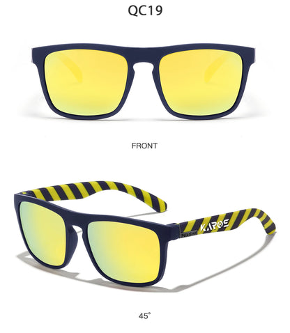 KAROS 2PCS Sunglasses Men/Women Polarized Square Mirror Brand Design Luxury UV400 SunShade Unisex Fishing Driving Cycling Hiking