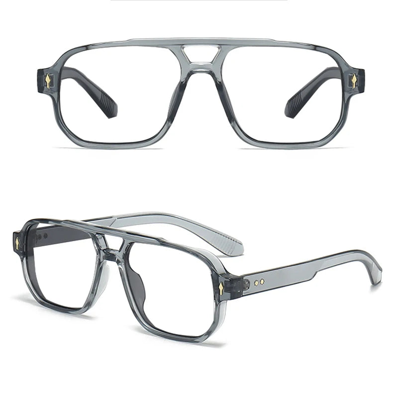 Blue Light Resistant Presbyopia Glasses for Men and Women Elegant Green Square Eyeglasses Frames Comfortable Reading Glasses