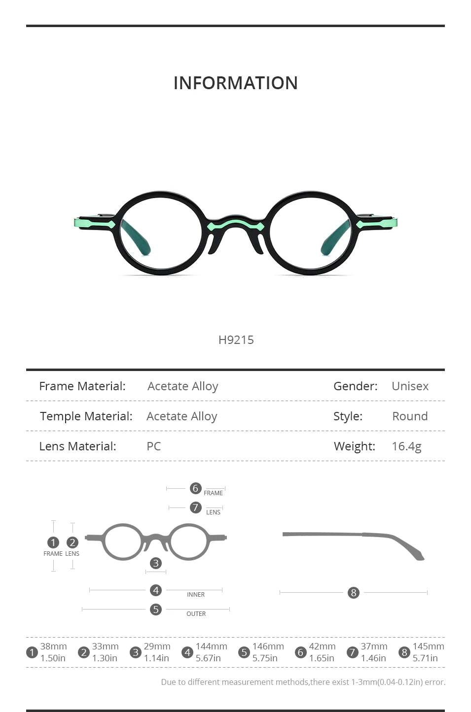 FONEX HEPIDEM Acetate Eyeglasses Frame Men 2025 New Small Round Brand Design Glasses Women Retro Vintage Eyewear Spectacles 9341