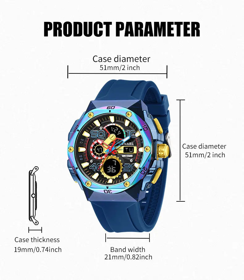 SMAEL Brand 8113 Waterproof Dropshipping Watch Alarm Clock night light Young Fashion business Quartz Sport Wristwatches