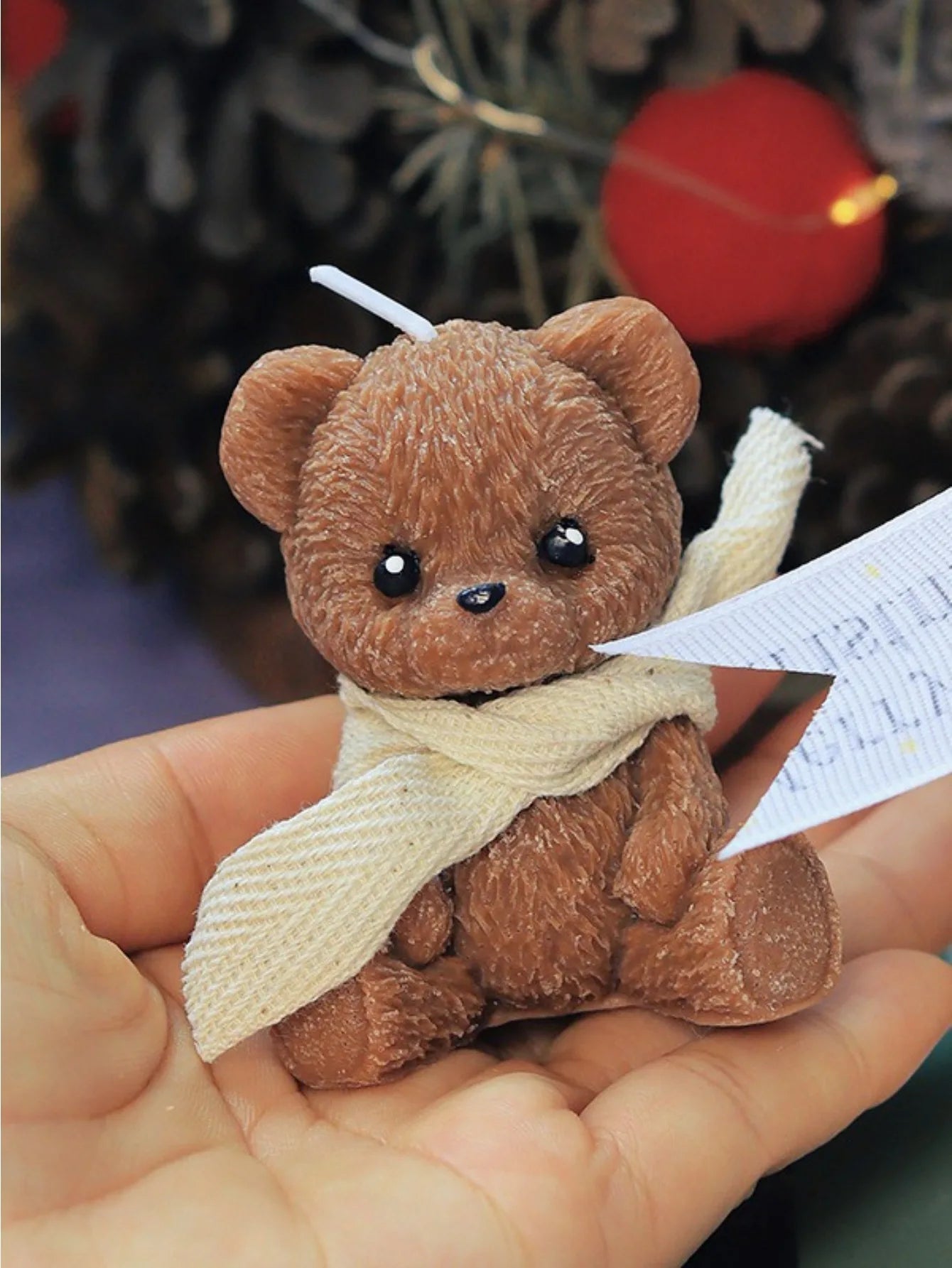 Cute Scarf Teddy Bear Scented Candle，Soy Wax Aromatherapy Candle for home Decor Festival party decoration Birthday Gift