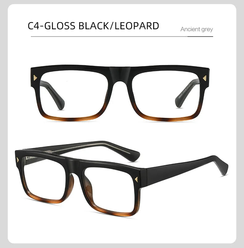 Fashion Men Prescription Myopia Glasses Luxury Brand Black Square Blue Light Blocking Eyewear Male Glasses For Vision 0 To -6.0