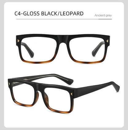 Fashion Men Prescription Myopia Glasses Luxury Brand Black Square Blue Light Blocking Eyewear Male Glasses For Vision 0 To -6.0