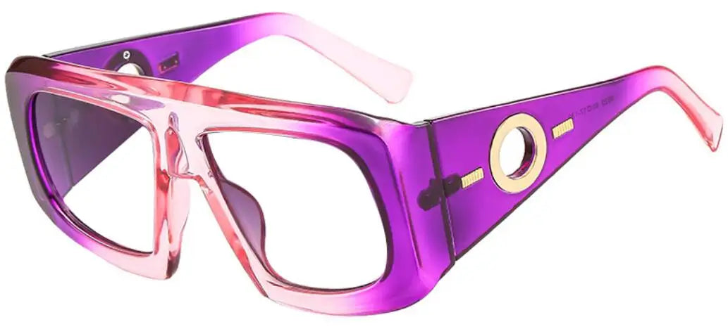 Big Square Anti Blue Light Reading Glasses Elegant Luxury Green Purple Gradient Eyeglasses Frames Prescription Hyperopia Eyewear