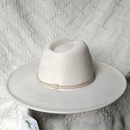 Colorful Suede Wide Brim Felt Fedoras Women's Hat Men's Church Jazz Hat Denim Hat Panama шляпа женская летняя 2024