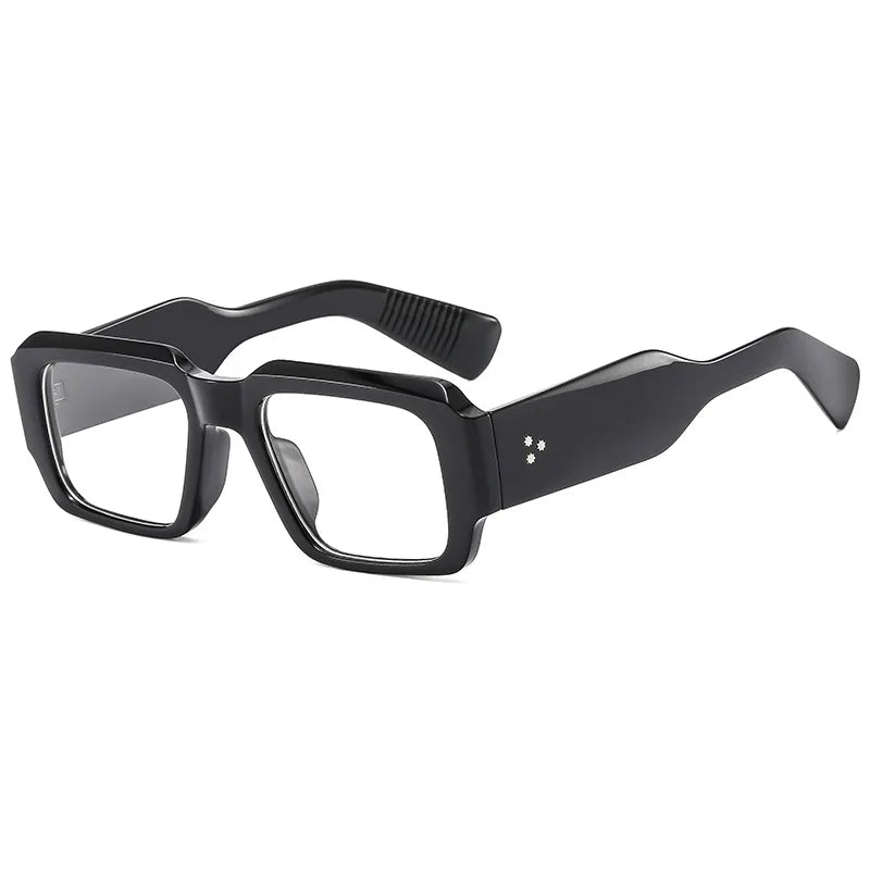 R57164 Men Fashion Rivet Optical Reading Glasses Women Trend Square Presbyopic Spectacles Dioptric +50 +100 +300