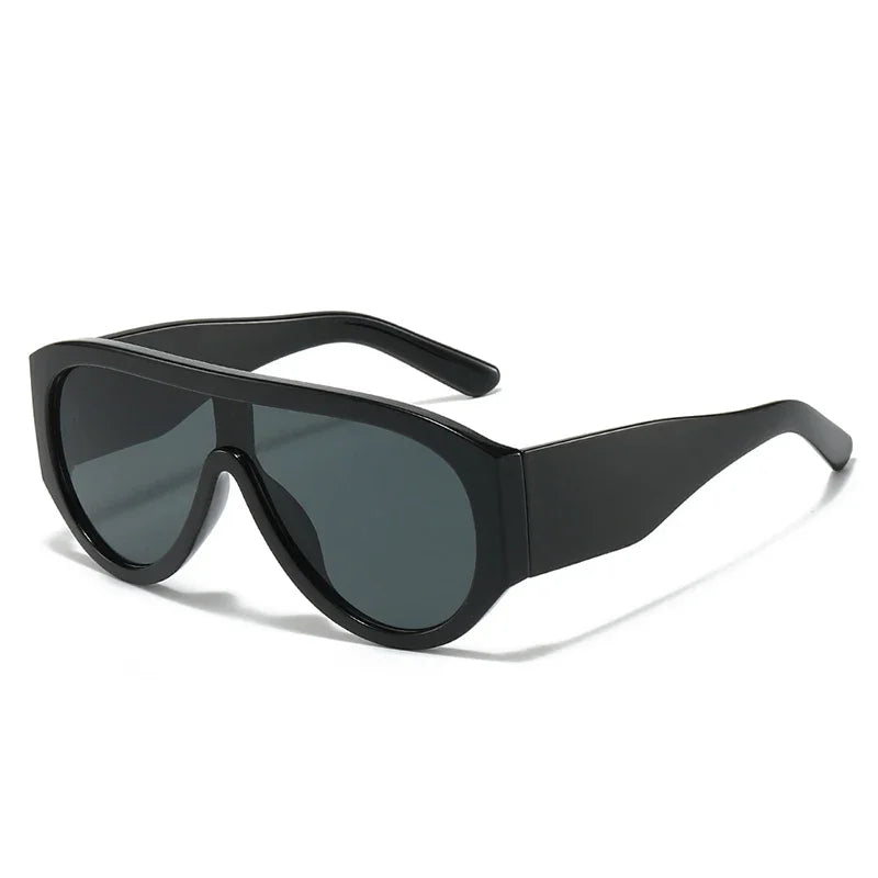 JNPCXI Fashion Oversized Pilot Women Sunglasses Retro One Piece Red Green Shades UV400 Men Gradient Sun Glasses