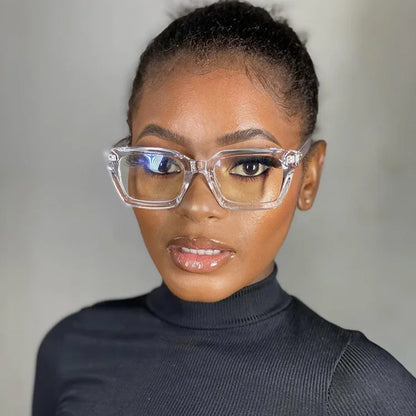 Retra Square Concave Frame Clear Lens Glasses Ultra Light Myopia Nerd Spectacles Degree 0 -0.5 -1.0 -2.0 -3.0 -4.0 to -6.0