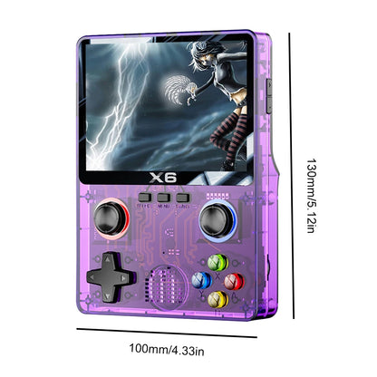 X6 Portable Video Game Console 2000mAh 3.5 Inch IPS Screen Handheld Game Player 8000 Games Built in 11 Emulators for Adults Kids