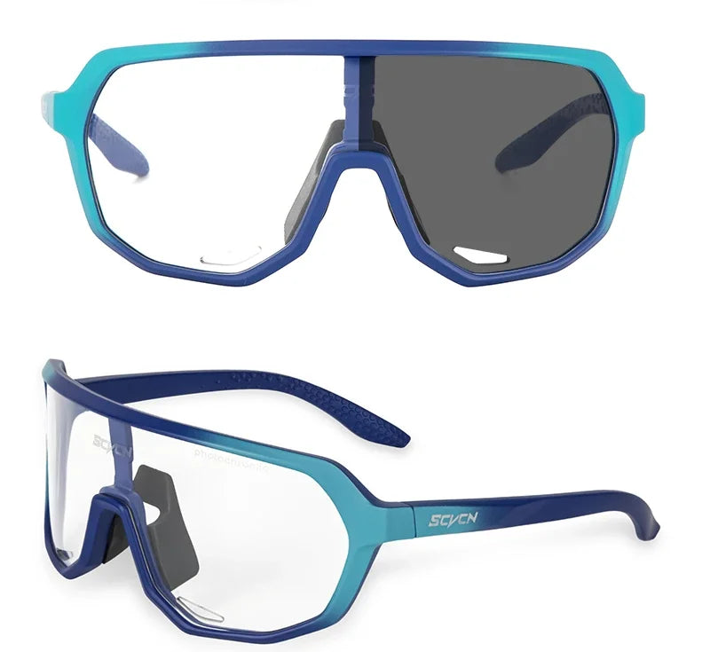 SCVCN Photochromic Sports Sunglasses Cycling Glasses UV400 Women Driving for Men Mountain MTB Bike Bicycle Goggles