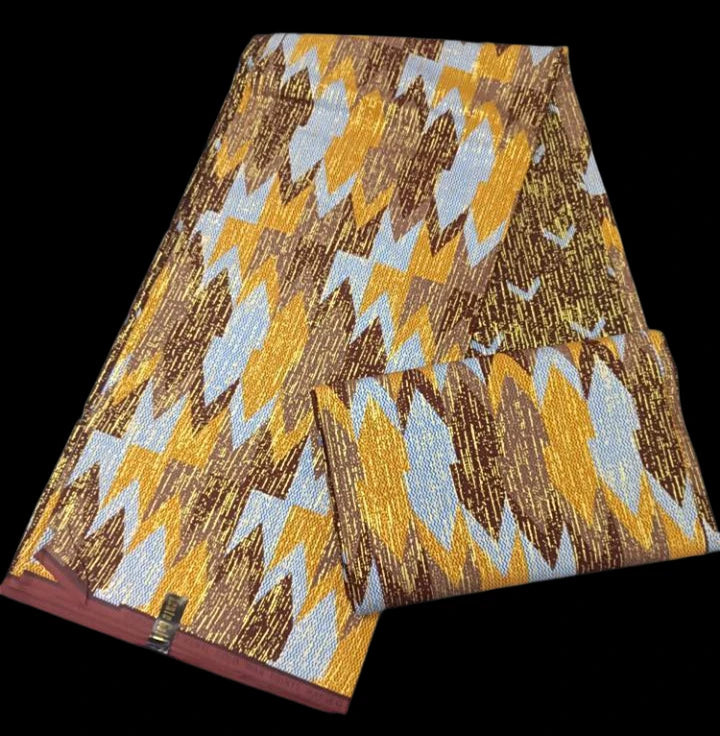 KENTE 4+2YARD 2024 Latest Design 6 Yards/lot African Fabric Gold Powder Ankara 100% Cotton Farbic For Sewing Wax Print Fabric