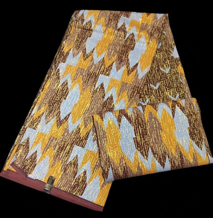 KENTE 4+2YARD 2024 Latest Design 6 Yards/lot African Fabric Gold Powder Ankara 100% Cotton Farbic For Sewing Wax Print Fabric