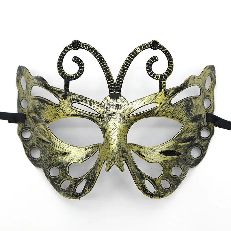 1pc Amazing Mask Antique Gold and Silver Jazz Flat Head Mask Ball Party Gathering Men and Women Cosplay Half Mask Decoration
