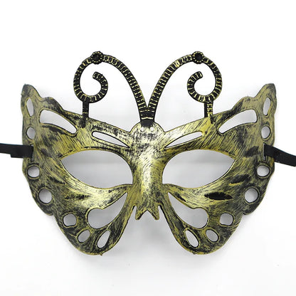 1pc Amazing Mask Antique Gold and Silver Jazz Flat Head Mask Ball Party Gathering Men and Women Cosplay Half Mask Decoration