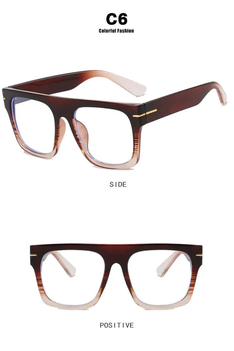 Large Square Anti Blue Light Reading Glasses Men Women Classic Designer Clear Presbyopic Eyewear Prescription Optical Glasses