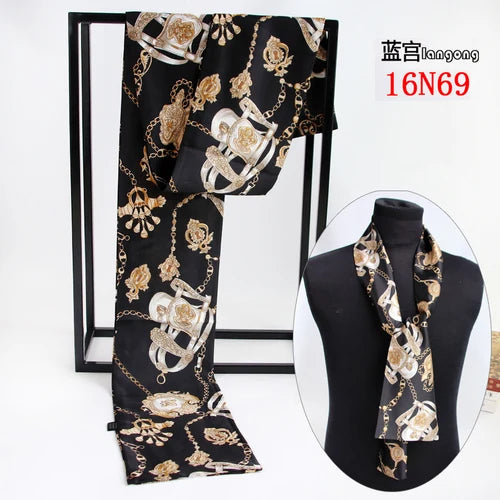 Business Scarf Hangzhou Silk Men's Scarf Long Scarf Double-Sided Trendy British European American Style Autumn Winter