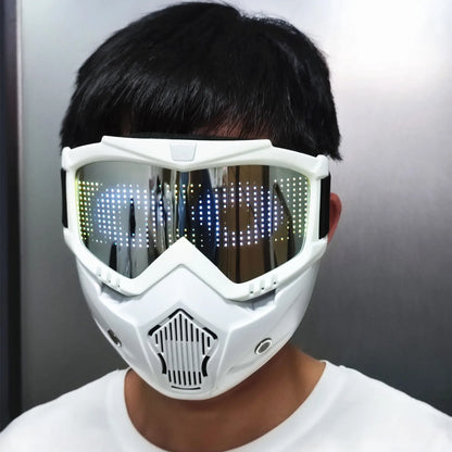 Punk Cyber Bluetooth App Led Mask Party Magic Flash Carnival Led Matrix Display Board Programmable Text Animation Light Glasses