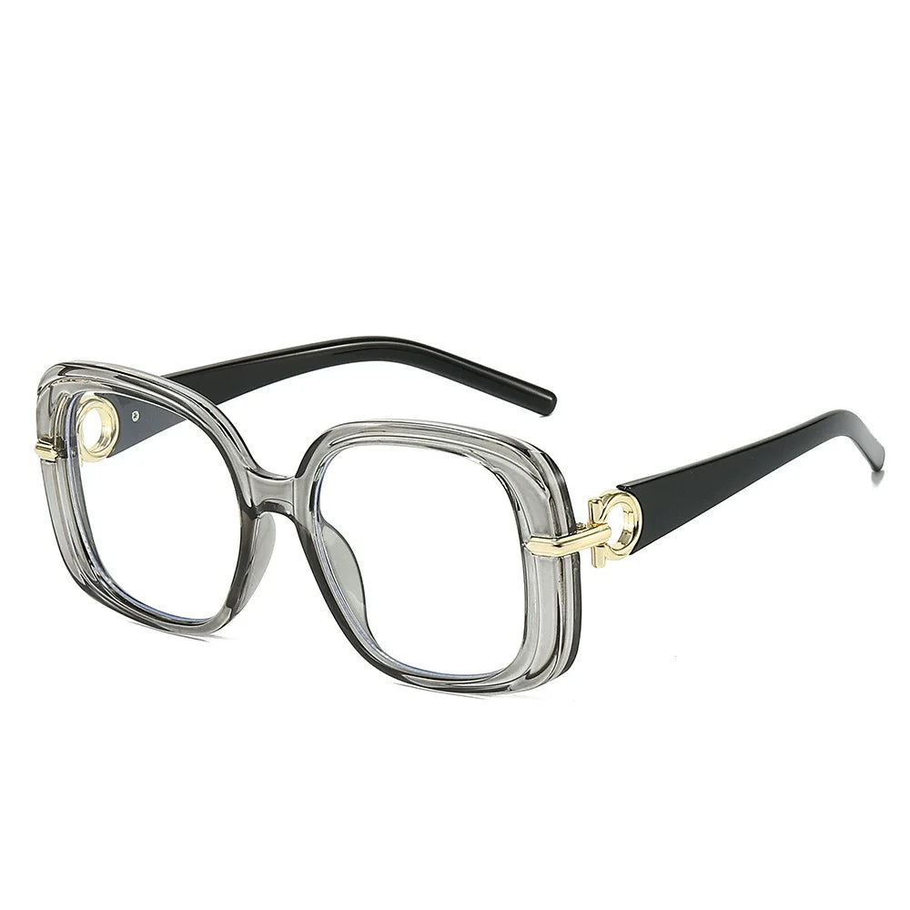 Square Large Anti Blue Light Reading Glasses Women Clear Lens Glasses Frames Finished Prescription Glasses Customized Diopter