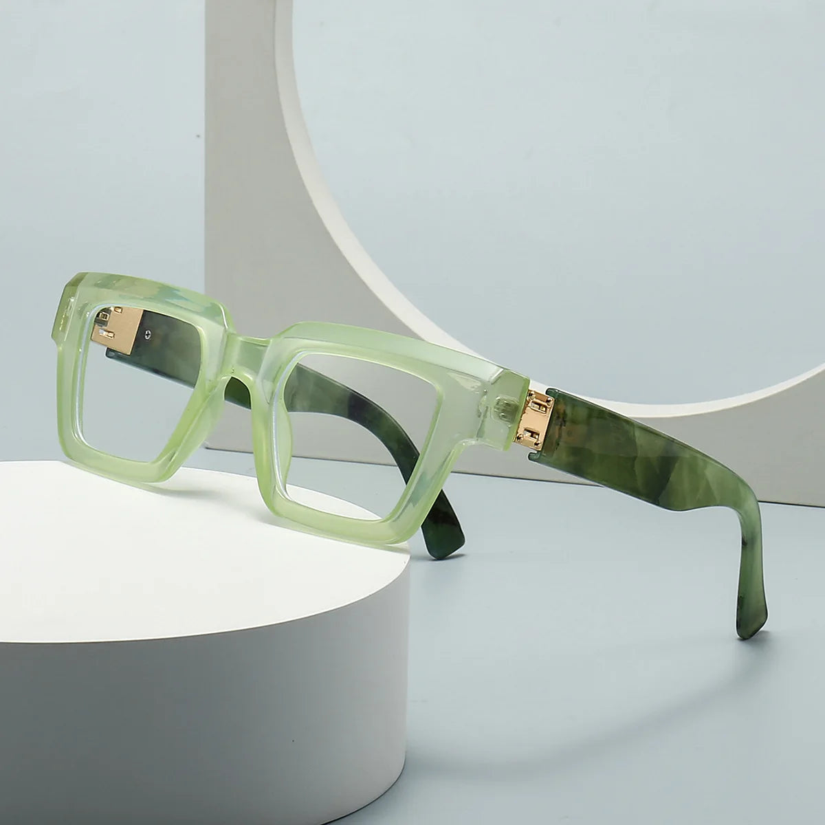 New Green Oversized Square Reading Glasses Men Women Personality Optical Eyeglasses Anti Blue Light Computer Presbyopic Glasses