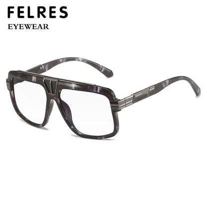 150mm Square Large Frame Reading Glasses Men Women Finished Anti Blue Light Prescription Optical Glasses Customized Diopter +1.5