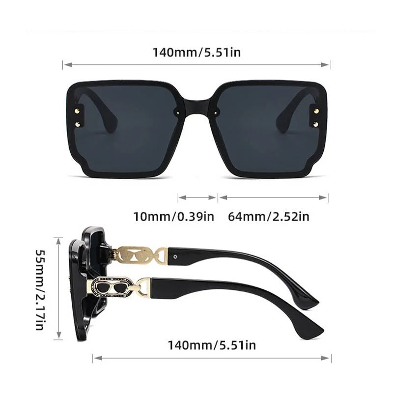 QVQV Luxury Elegant Women's Sungalsses Fashion New Oversized Square Sun Glasses Ladies Outdoor Drivin Shades Gafas De Sol UV400