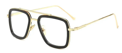 Tony Stark Glasses Men Women Magnifier Reading Eyewear Steampunk Blue Light Blocking Square Eyeglasses Plus Diopter +0.5 +6