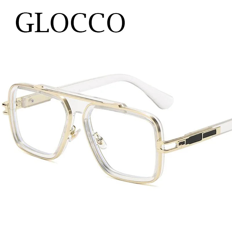 Transparent HD Anti Blue Light Reading Glasses Luxury Brand Punk Square Eyeglasses Women Men Reader Farsighted Eyewear Okulary