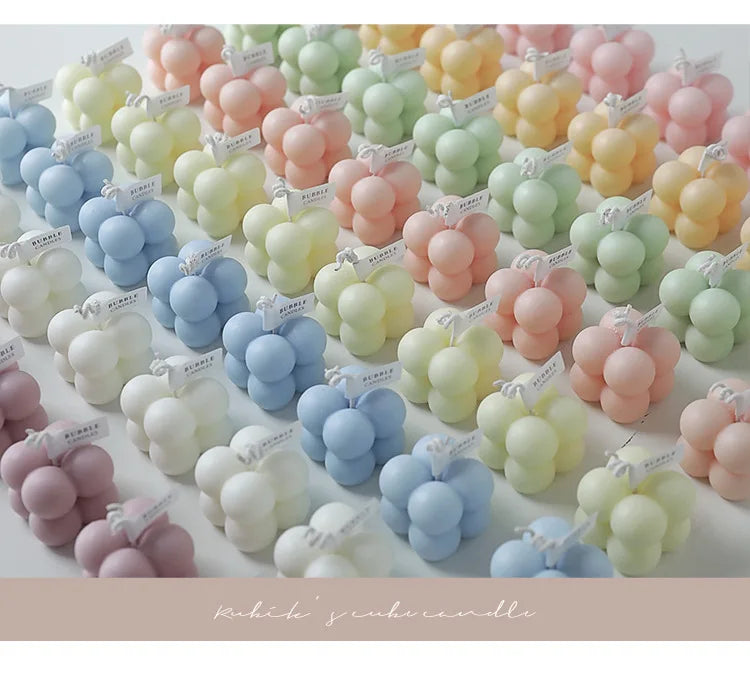 Little Bubble Cube Candle Handmade Scented Candle Aromatherapy Soy Wax Candle Wedding Birthday Candles Party Home Decoration