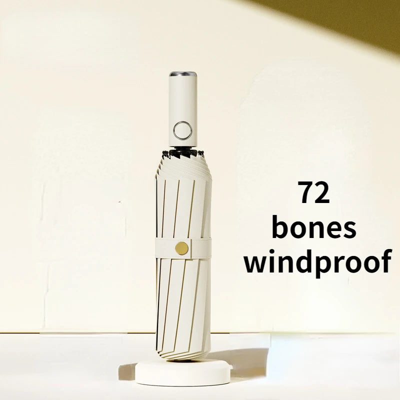 72 Bone Super Strong Windproof Automatic Folding Reinforced Large Rainproof Sun Protection   Women Men Umbrella