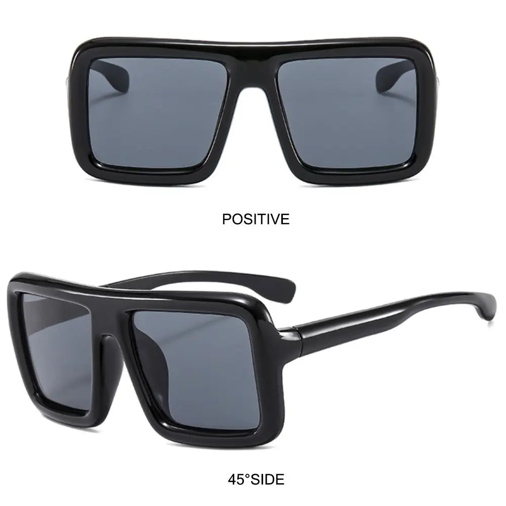 Big Oversized Square Sunglasses Punk UV400 Protection Thick Frame Sun Glasses Lady Shades for Women & Men