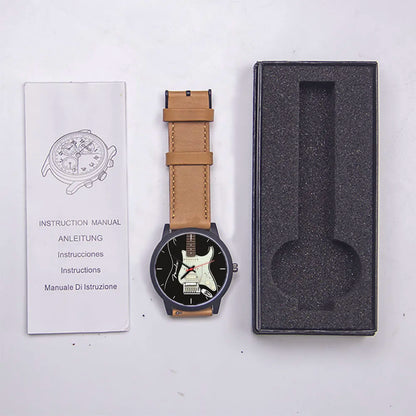 Guitar Bass Pattern Universal for Men Women Souvenir Composer Rose Gold Man Watch Silver Watches Black Bracelet Gift Clock