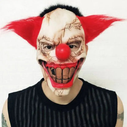 Halloween Funny Clown Head Cover Horror Party Cosplay Mask Dress Up Props Joker Latex Masks Park Haunted House Prank Helmet Prop