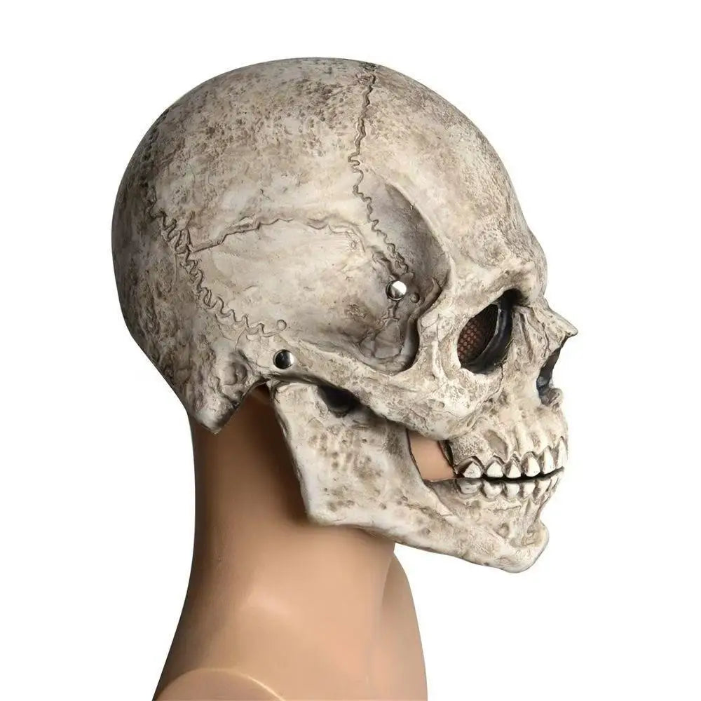 Movable Jaw Mask Non-Toxic Skull Mask Latex Headgear Tear-Resistant Full Head Skull Helmet For Outdoor Decorations Halloween