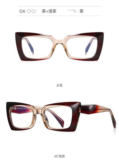 56875 Fashion Rectangle Anti-Blue Spectacle Frame Anti-Fatigue Computer Eyewear Frame for Women Gradient Eyeglasses