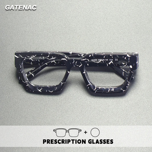 Gatenac Acetate Reading Glasses Handmade Photochromic Anti Blue Light Prescription Glasses Frame Men Progressive Myopia Eyewear