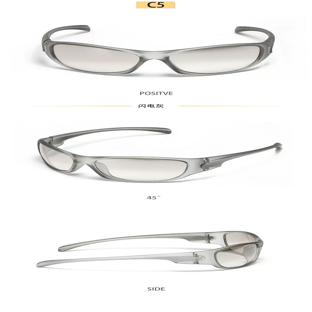 Y2K Silver Sunglasses Color Hollowed Out Future Sense Of Technology Hot Girls Net Red Sunglasses Women Sunglasses Trendy Men