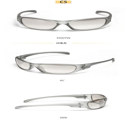 Y2K Silver Sunglasses Color Hollowed Out Future Sense Of Technology Hot Girls Net Red Sunglasses Women Sunglasses Trendy Men