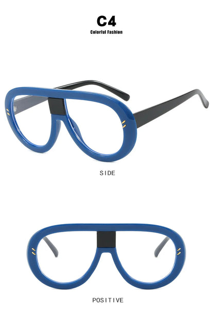 Luxury Myopia Glasses Men Women Anti Blue Light Nearsighted Eyeglasses Student Trendy Oversized Pilot Glasses Frame