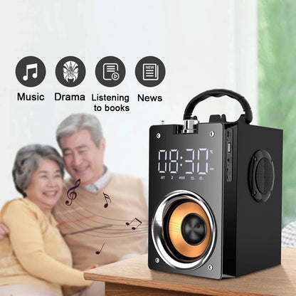 Wooden Super Bass Wireless Bluetooth Speakers Portable High Power Stereo Subwoofer Music Center Support TF FM Radio HIFI BoomBox
